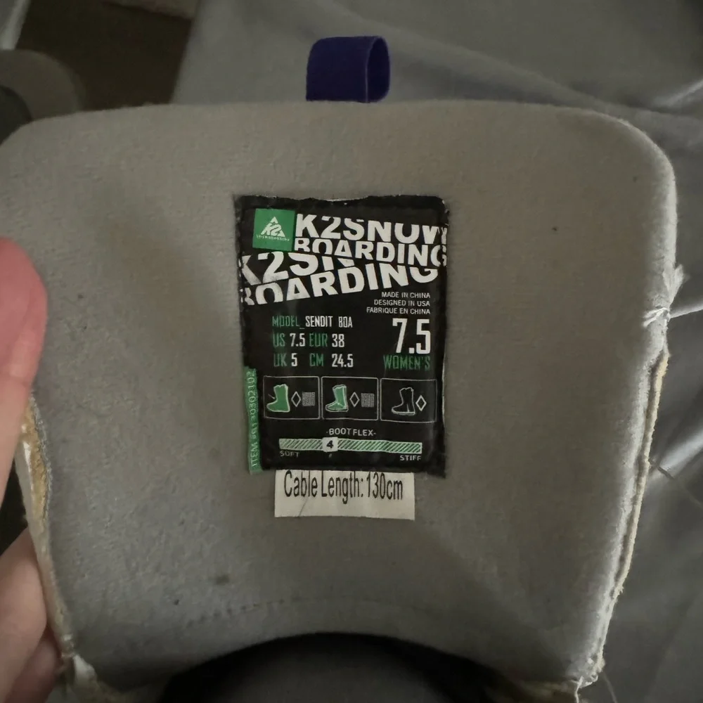 Stylish Women's Winter Boots - Gray and Blue - Picture 4 of 6